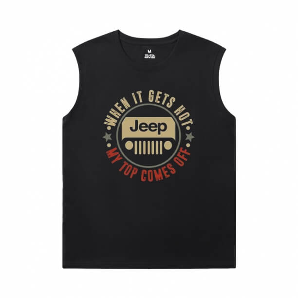 Xe Tees Cool Jeep Wrangler Mens Sleeveless Thể thao T Shirts