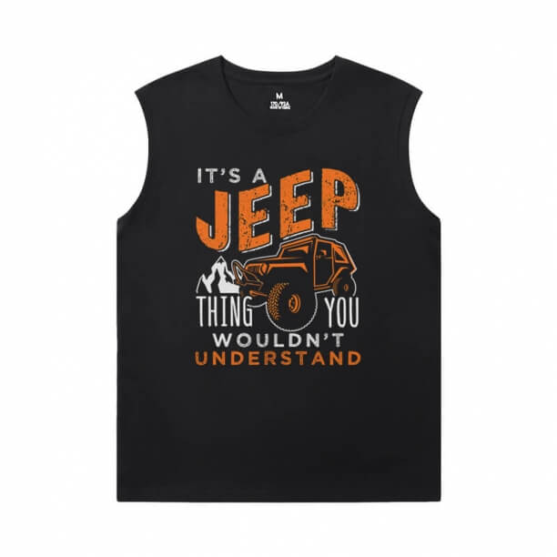 Car Sleeveless Wicking Camisetas Algodão Jeep Wrangler Shirt