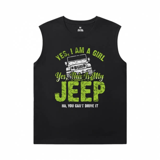 Car Mens XXXL Camisetas sem Mangas Cool Jeep Wrangler Shirt