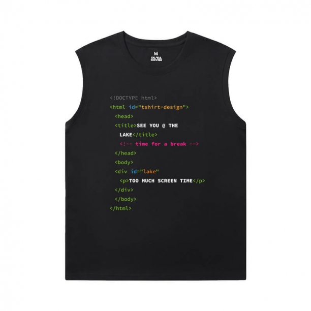 Geek Programmer T-Shirt Cool Men'S Sleeveless T Shirts Cotton