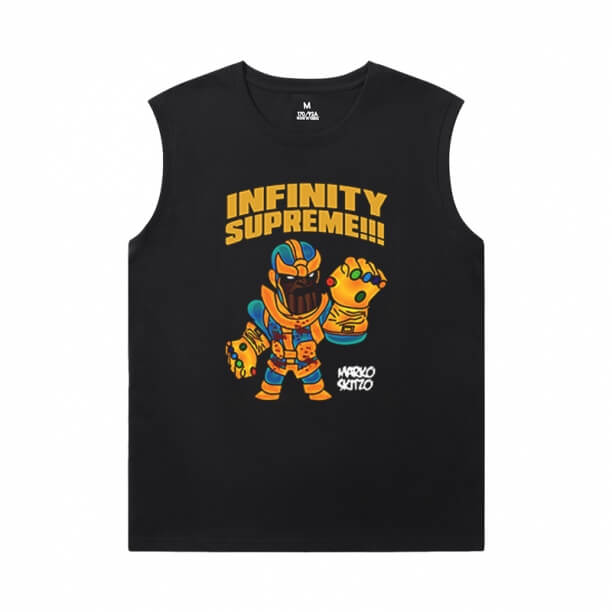 Thanos Tees Marvel Pomstitelia Čierne tričko bez rukávov Pánske