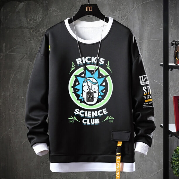 Rick ve Morty Kazak Sahte İki Parçalı Sweatshirt