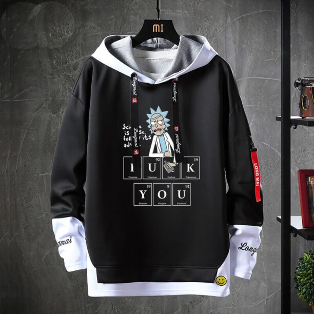 Rick ve Morty Sweatshirt Siyah Kazak