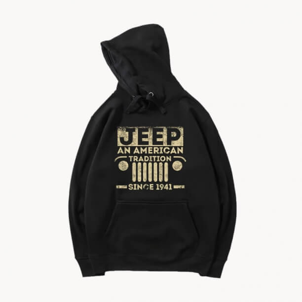 Siyah Jeep Wrangler Ceket Araba Hoodie