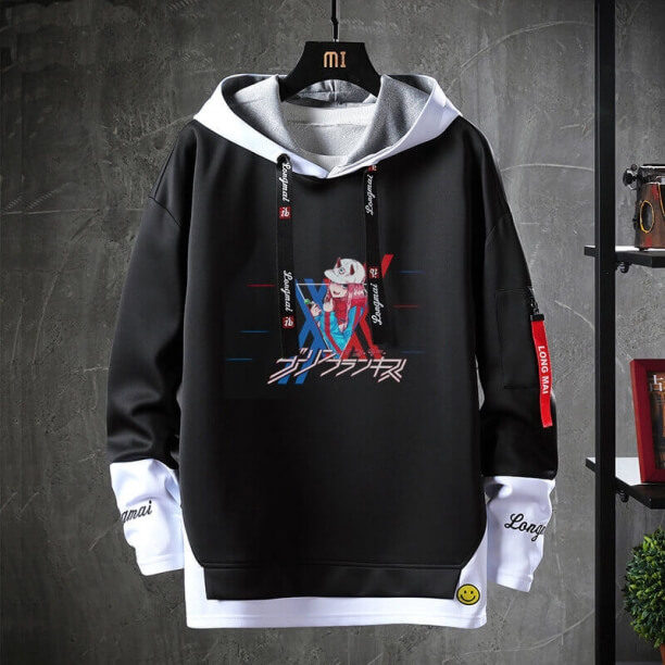 Darling In The Franxx Moletom Preto Hoodie