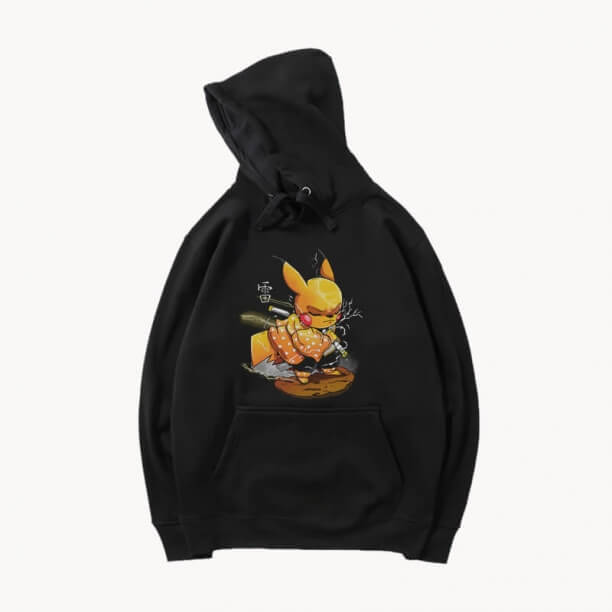 Pokemon Kapüşonlu Ceket Siyah Demon Slayer Coat