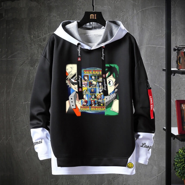 Anime My Hero Academia Jacket Falso Moletom de duas peças