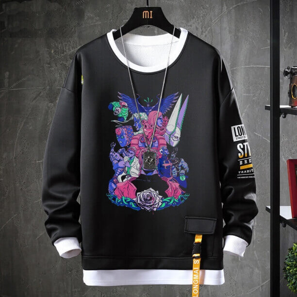 JoJo Sweatshirts Anime Đen Kujo Jotaro Tops