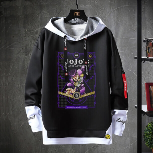 JoJo Sweatshirt Anime Đen Kujo Jotaro Coat