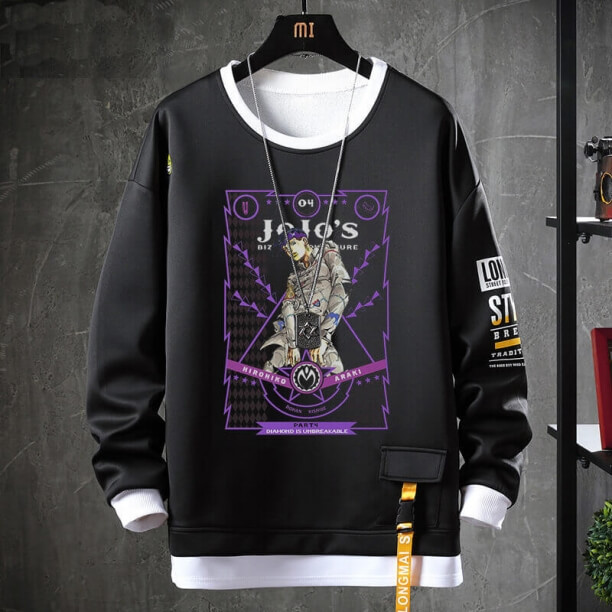 Sahte İki Parçalı Kujo Jotaro Sweatshirt Sıcak Konu Anime JoJo Tops