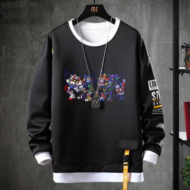 Fake Two-Piece Sweatshirt Gundam Coat