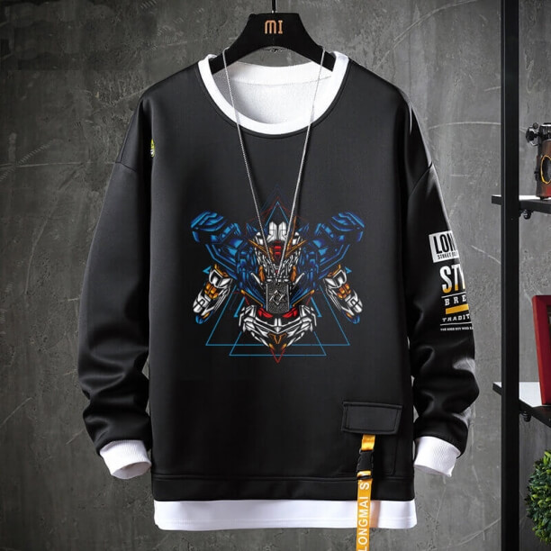 Gundam Tops Fake Hai mảnh Sweatshirts