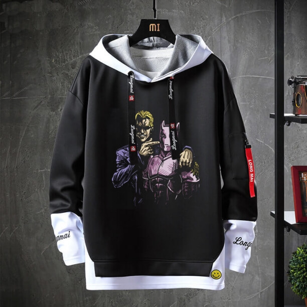 Vintage Anime JoJo Trui Fake Two-Piece Sweatshirt