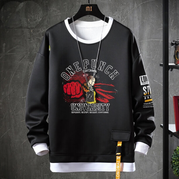 Hot Topic Anime One Punch Man Hoodie Fake Sweatshirts deux pièces