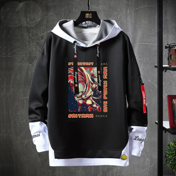 Falske todelt sweatshirt hot emne Anime en punch mand sweater