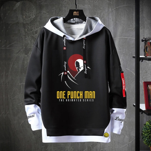 Anime One Punch Man Jakke Falske todelt sweatshirts