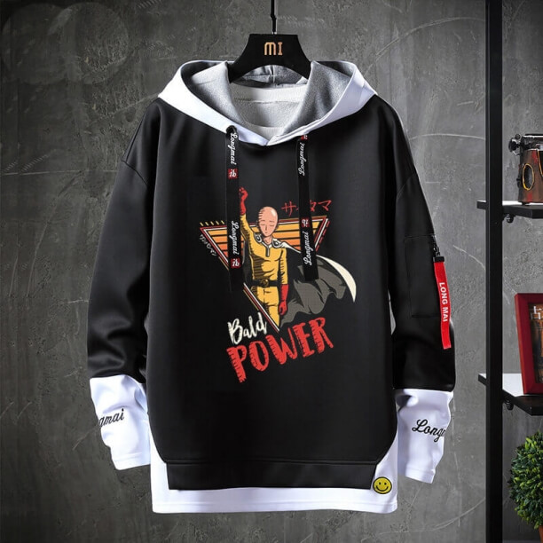 One Punch Man Sweatshirt Anime Pulover negru