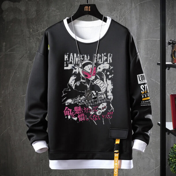 Masked Rider Sweatshirts Hot Topic Anime Black Tops