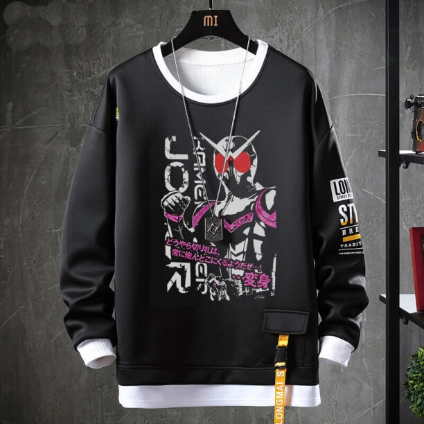 Kaliteli Sweatshirt Vintage Anime Maskeli Rider Hoodie