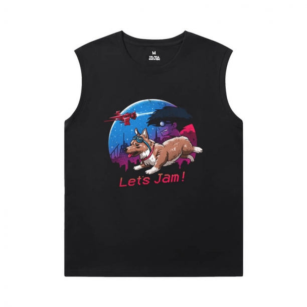 Chất lượng Tshirts Cowboy Bebop Sleeveless T Shirt Đen