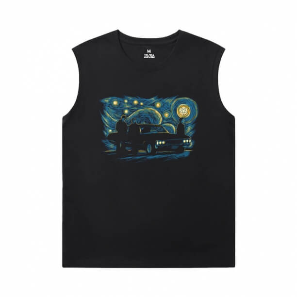 Famous Painting Sleeveless Tee Shirts Hot Topic Starry Sky Tee Shirt