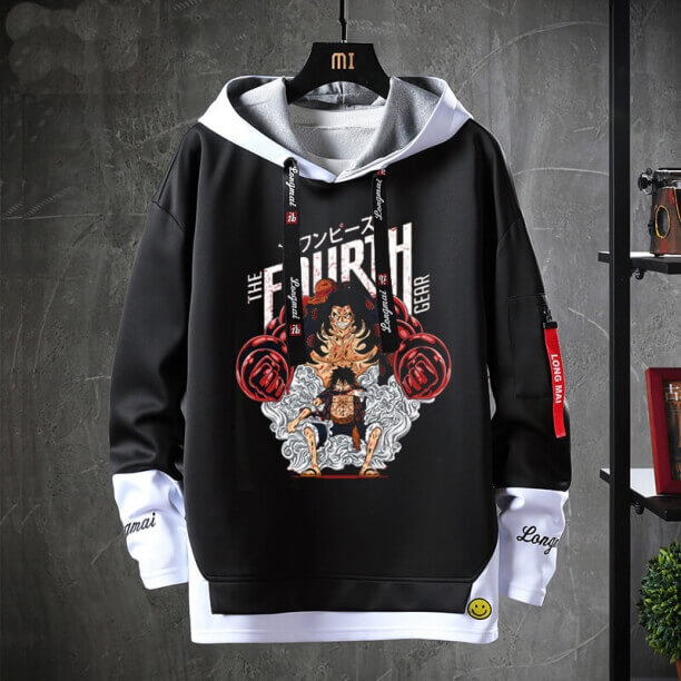 Vintage Anime One Piece Tops Fake Hai mảnh Sweatshirts