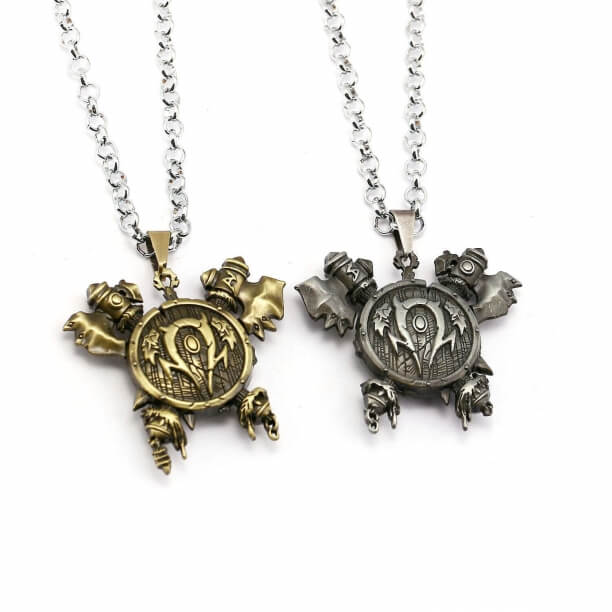 World of Warcraft Orc Horde 3D Logo Pendant Necklace
