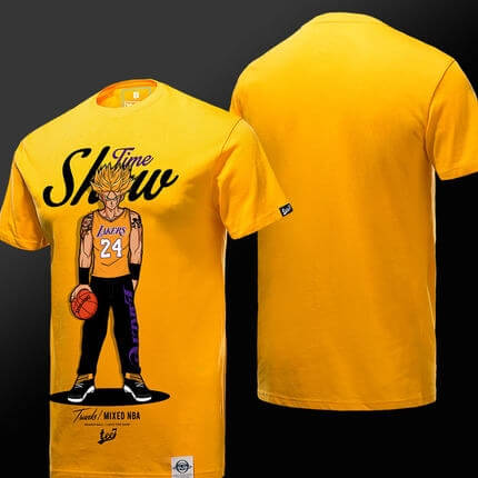 노란색 트렁크 티 셔츠 드래곤 볼 NBA 스타일 3XL 티셔츠
