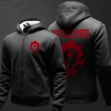 World of Warcraft lynlås hættetrøjer studerende vinter hoodie tyk sort rød 
