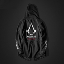 Serin Assassin 's Creed sendika uzun hoodie siyah erkek suikastçı kukuletalı kazak