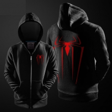 Marvel Superhero Spiderman Hoodie Black Zip Up Hooded Sweatshirt For Youth