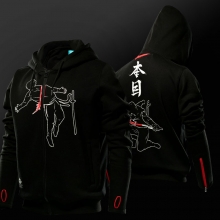 Cool Japanese Ninja Hanzo Hoodie Black Kung Fu Pull Finger Sweatshirt