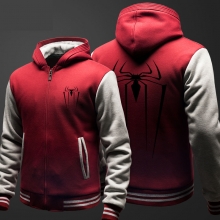 Winter Marvel Spiderman Fleece Hoodie Red Zip Up Superhero Sweatshirt for Men