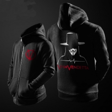 V for Vendetta film hoodie zip up sweatshirt mænd sort