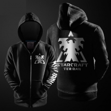 Blizzard StarCraft 2 Terran zip con cappuccio nero Mens Hooded maglione