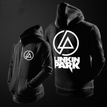 Linkin Park Sweatshirt Mens siyah fermuar yukarı hoodie