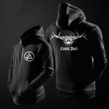 Erkekler siyah kazak için Linkin Park zip hoodie