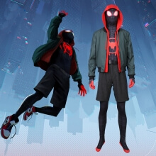 Black Spiderman Cosplay Costume Into the Spider-Verse Cosplay Rompers Jackets