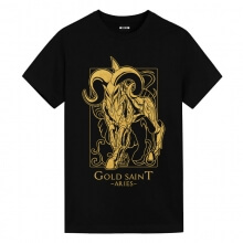 Vædderen sort T-shirt Saint Seiya Bedste Anime T-shirts