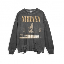 <p>เสื้อยืดสไตล์ย้อนยุคของ Nirvana Tees Music</p>
