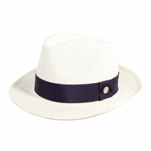Female Summer Panama Hat England Fashion Hat Travel Wild Sun Hat Blue Black Handmade
