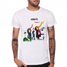 Abba Rock T-Shirt White Heavy Metal Shirt