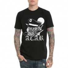 Acab Skinhead Bald Heavy Metal Rock T-Shirt Sort