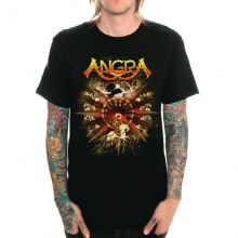 T-shirt preto da rocha da faixa de Angra