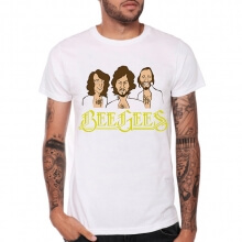 Bee Gees วงร็อคเสื้อยืดโลหะสีขาวหนัก 