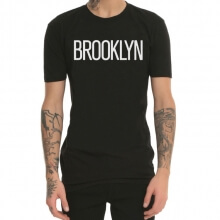 Schwarzes Hip-Hop-Brooklyn-Basketball-T-Shirt