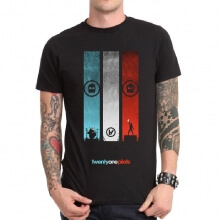 Camiseta negra de la banda del metal Twenty One Pilots Tshirt