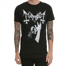 Siyah Metal Tişört Mayhem Rock Band Tee