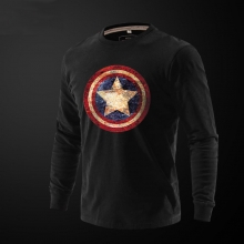 Captain America T Shirt Full Sleeves Black Tee