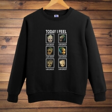 Cute Tôi Groot Crew Neck Sweatshirt Gotg Người giám hộ Black Hoodie